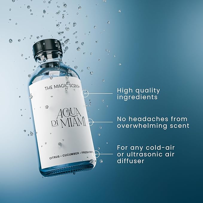 The Magic Scent Aqua di Miami Diffuser Oil - Hotel & Home Luxury Scents - Diffuser Oil Scents for Home Designed for Use in All Diffusers - 8.5 fl oz, 250 mL