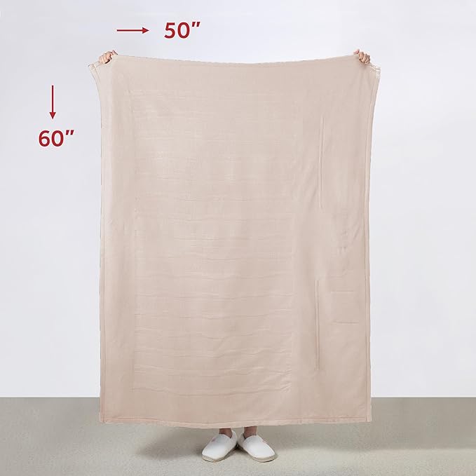 Sunbeam Electric Throw Royal Posh Velvet Heated Blanket, 4 Heat Settings, 4-Hour Auto Shut-Off, Fast Heating, Lush, Silky, and Ultra Comfy, Champagne Color, 50" x 60"