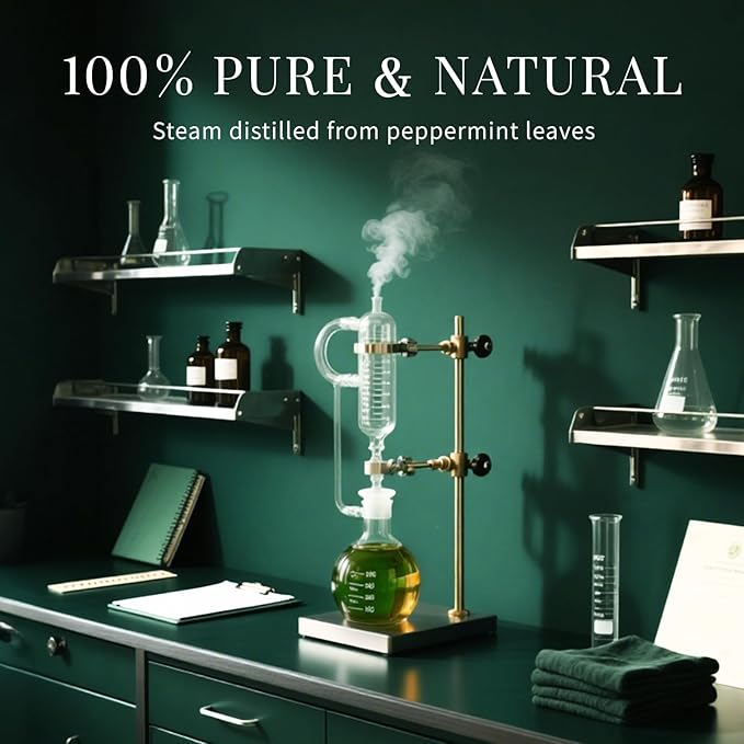 SU JUABA Peppermint Oil 4 Fl Oz, 100% Pure & Natural Aromatherapy Oil for Spray, Diffuser, Skin, Hair - 118ML
