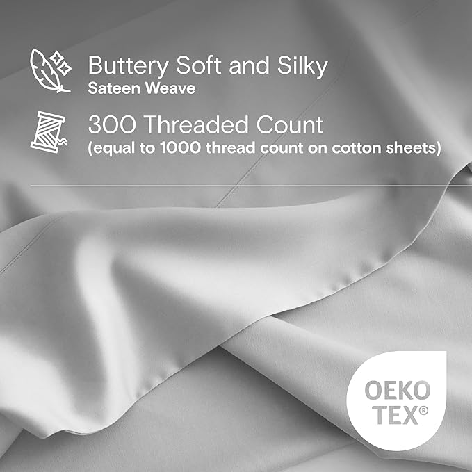 DOZ Duvet Cover Set, 100% Viscose derived from Bamboo, Organically Grown, Buttery Soft, Cooling Duvet Covers, High GSM, 1 Duvet Cover and 2 Pillowcases, 90"x90" (Dove, Full/Queen)
