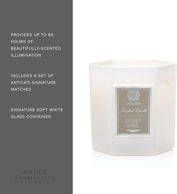 Antica Farmacista Luxury Scent Candle - Decorative Home Candle - Long-Lasting & Premium Scented - Luxury Gift - Desert Sage, 9 oz
