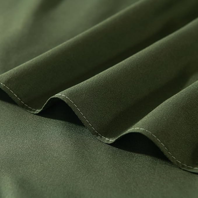 TSUTOMI Bed Skirt Full Size Ruffled Bed Skirt with Split Corners, 14 Inch Drop Dust Ruffle Bed Skirts with Platform, Gathered Style, 100% Microfiber, Green