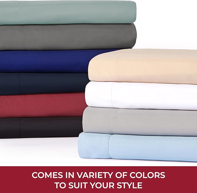 Mellanni RV Short Queen Sheets - 4 PC Iconic Collection Bedding - Hotel Luxury, Extra Soft, Cooling Bed Sheets - Deep Pocket up to 10 inch (RV/Short Queen, Black)