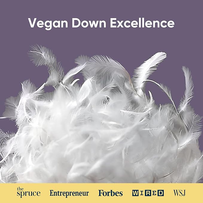 Vesta PurpleZen Eco-Luxe Down Pillow, Supportive, Adaptable, and Plush Pillow for Back, Stomach, or Side Sleepers, Washable Cooling Cover, Medium Profile (4.5" Height) & Soft (Pack of 1)