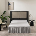 Light Grey Bed Skirt King Size Ruffled Bed Skirt with Split Corners, King Bed Skirt 14 Inch Drop, King Size Bed Skirt Grey for Ruffled Bed Skirt with Split Corners, Bed Skirt King Size