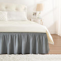 RIMELA Gray King Size Bed Skirt 18 Inch Drop, Elastic Bed Skirts Cal King Dust Ruffle, Light Grey Bedskirt for Adjustable Bed Base Solid Fade Resistant Silky Fabric Machine Washable Easy to Install
