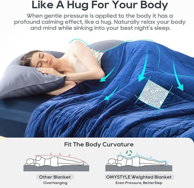 King Size Weighted Blanket 35lb(88''x104'', Dual-Sided), Cozy Warm Velvet & Cooling Tencel Fabric Reversible King Weighted Blanket for Adults & Couple All Season Use - Carry Bag Included, Navy Blue