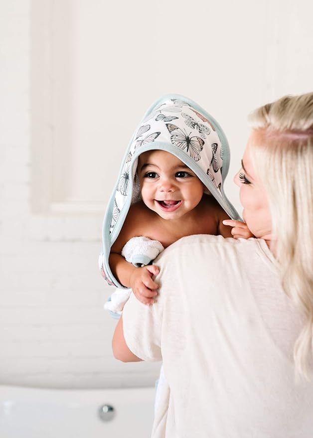 Copper Pearl Premium Knit Hooded Bath Towel with Terry Cloth Interior Dot