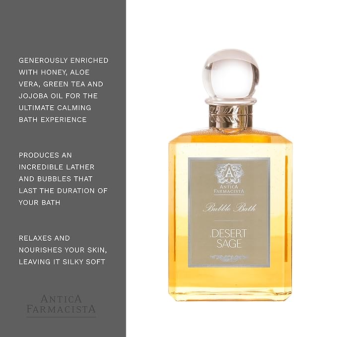 Antica Farmacista Bubble Bath - Relaxing Foam Bath with Honey, Jojoba Oil & Aloe Vera - Luxury Gift for Any Occasion - Desert Sage, 16 fl oz