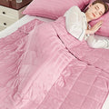 Weighted Blanket Twin Size (48"x72" 15lbs),Ultra Soft and Cozy Cooling Weighted Blanket Twin Size for Adult,Heavy Blanket with Machine Washable Soft Blanket, Pink