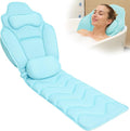 Full Body Bath Pillow for Bathtub - Extra Long 61’’ Bath Pillows for Tub, Ergonomic 4D Air Mesh Tub Pillow with Head, Neck & Lumbar Support, Bathtub Pillow Spa Cushion with Non-Slip Suction Cups