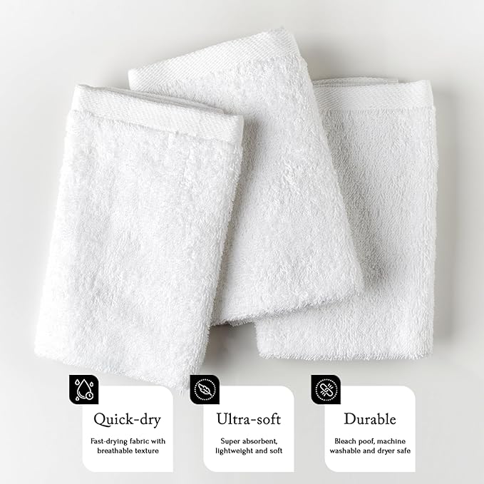 Salon Towels for Hair Stylist - Pack of 24, Not Bleach Proof, 16 by 27 Inches, Highly Absorbent Cotton Towels for Hand, Gym, Beauty, Spa, and Home Hair Care