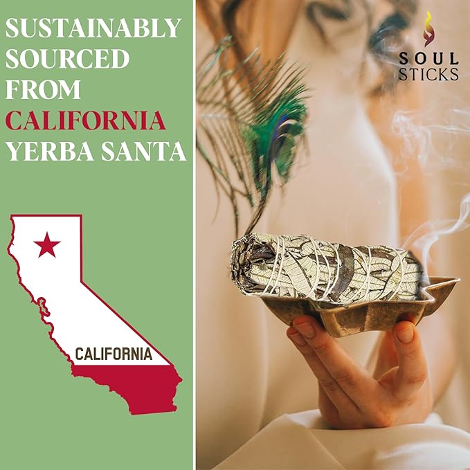 Soul Sticks 1 Pack 9 Inch Yerba Santa Smudge Stick with Starter Guide | Floral Home Sage | Cleansing House | Smudging and Negative Energy | Big Smudge Stick | House Blessing