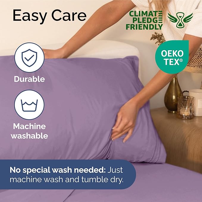 King Size 4 Piece Sheet Set - Extra Soft, Breathable And Cooling Sheets - Hotel Luxury Durable Bed Sheets for Women & Men - Deep Pockets, Easy-Fit & Wrinkle-Free Sheets - Lilac Oeko-Tex Bed Sheet Set