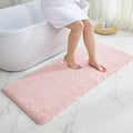 Bathroom Runner Rug 24x70 Pink Non Slip Fluffy Long Bath Mat for Bathroom Floor Washable Plush Luxury Bath Rug for Tub Absorbent Shower Sink Mat Bedside Rug