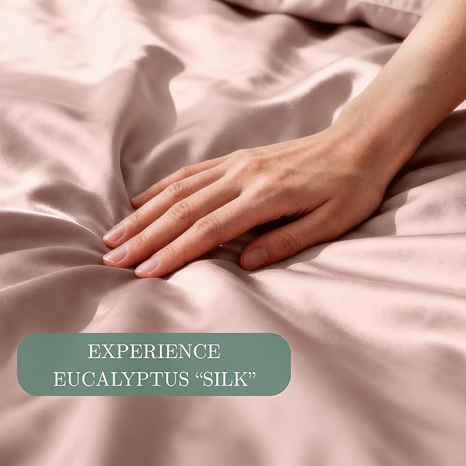 CASILVA Eucalyptus Sheets - Infused with Silver for Anti-Odor, Softer Than Silk Fibers, More Cooling Than Cotton - Perfect for Hot Sleepers & Sensitive Skin - 100% Tencel Lyocell - King Sheet Set
