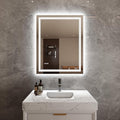 Bathroom Mirror with Lights 32"X40" with Front Light and Backlit, Tempered Glass, Wall Mount Horizontal/Vertical, Stepless Dimmable, 3 Colors, Anti Fog, Bathroom Memory LED Mirror