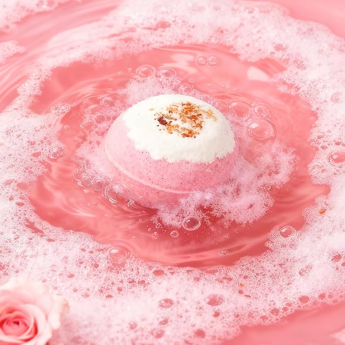 Natural Dried Flower Bath Bombs Gift Set - Lavender, Rose, Lemon,Aromatherapy, Wife or Girls Birthday Gift Ideas Gift Preferred