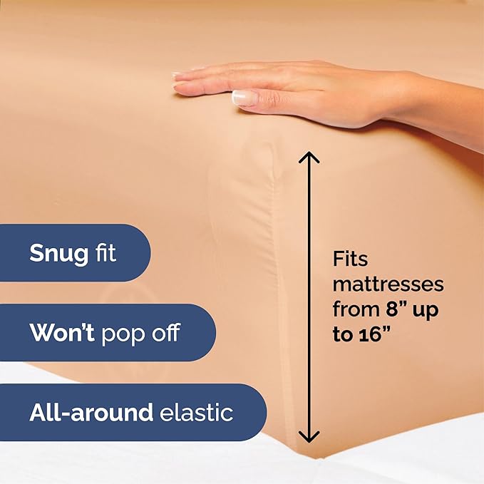 Queen Size 4 Piece Sheet Set - Extra Soft, Breathable & Cooling Sheets - Hotel Luxury Durable Bed Sheets for Women & Men - Deep Pockets, Easy-Fit & Wrinkle-Free Sheets - Peach Oeko-Tex Bed Sheet Set