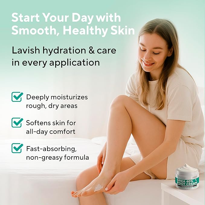 Lavinso Urea Cream 40 Percent for Feet with Maximum Strength - Foot Cream for Calluses and Dry Cracked Heels - Rough Skin Repair for Men and Women