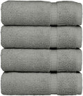 Luxury Hotel & Spa Ultra Soft Hand Towels 100% Turkish Cotton - Gray - Set of 4