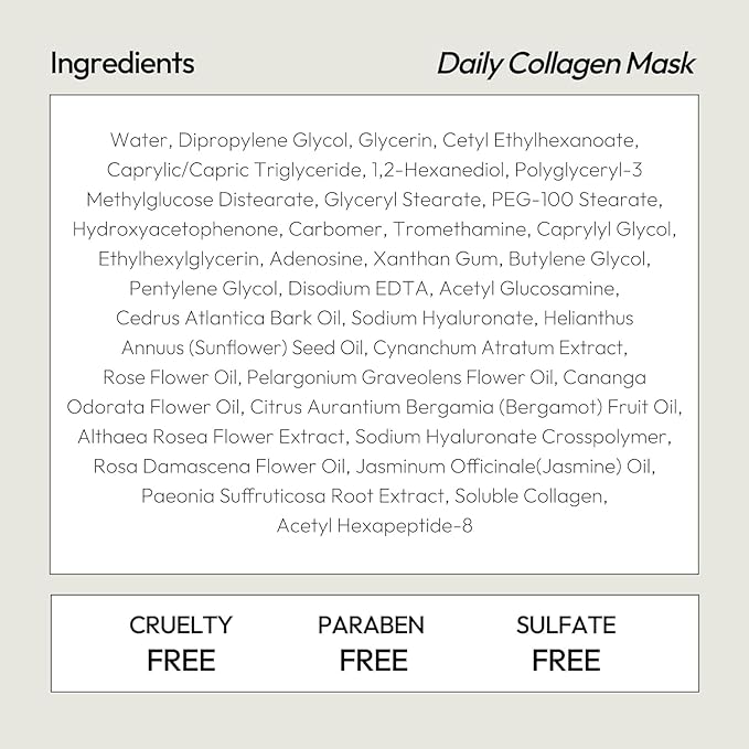LAPCOS Collagen Sheet Mask, Firming Daily Face Mask with Collagen Peptides for Anti-Aging, Helps to Minimize Wrinkles, Restores Skin Elasticity & Firmness, Hydrating, Korean Beauty, 10-Pack