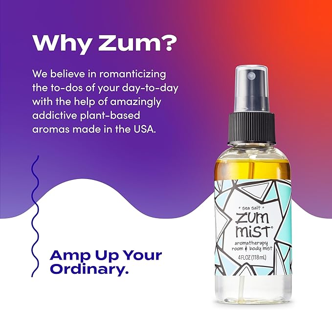 Indigo Wild Zum Mist Room & Body Spray - Aromatherapy Essential Oil Spray - Natural Body Mist & Room Spray - Sea Salt Scent - 4 fl oz (2 Pack)