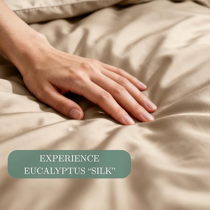 CASILVA Eucalyptus Sheets - Infused with Silver for Anti-Odor, Softer Than Silk Fibers, More Cooling Than Cotton - Perfect for Hot Sleepers & Sensitive Skin - 100% Tencel Lyocell - King Sheet Set
