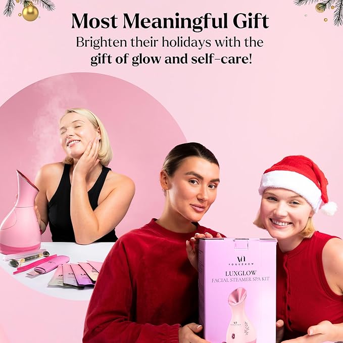 Facial Steamer Spa Gifts with Complimentary 17 Skin Care Tools | Face Steamer for Facial Deep Cleaning | Towel Warmer & Humidifier Mode| Self Care Gifts for Women, Spa Gifts, Christmas Gifts for Women