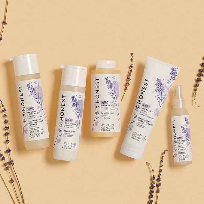 The Honest Company Foaming Bubble Bath Gentle Tear-Free Hypoallergenic Baby Wash with Naturally Derived Ingredients Lavender Calm 12 fl oz