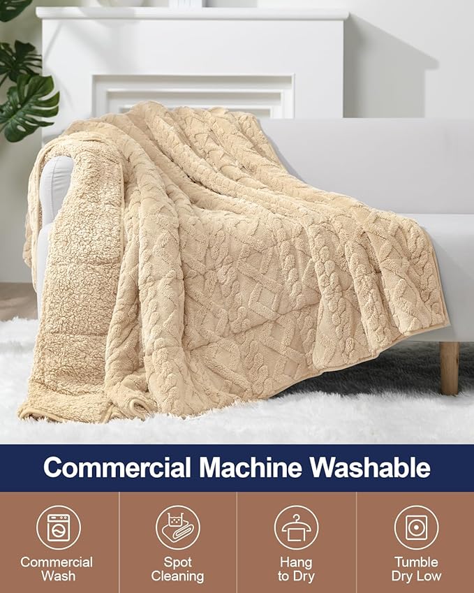 Super Fuzzy Soft Sherpa Fleece Weighted Blanket, 20 lbs Dual Sided Fluffy Heavy Weighted Blankets for Adults - No Bunching with Double Layers of Soft Inner Lining (60"x 80", 20 Pounds)