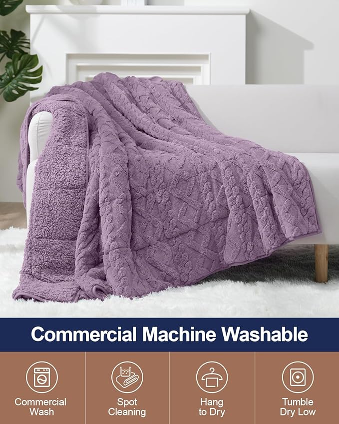 Super Fuzzy Soft Sherpa Fleece Weighted Blanket, 20 lbs Dual Sided Fluffy Heavy Weighted Blankets for Adults - No Bunching with Double Layers of Soft Inner Lining (60"x 80", 20 Pounds)