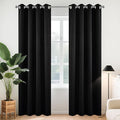 Joydeco Blackout Curtains 95 Inch Length 2 Panels Set, Thermal Insulated Long Curtains& Drapes 2 Burg, Room Darkening Grommet Drapes for Living Room Bedroom Window (W52 x L95 Inch, Black)