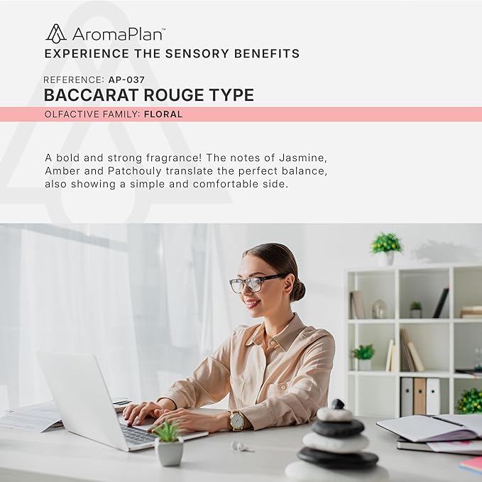 AromaPlan Hotel Scents Inspired by Baccarat Rouge 16 Fl Oz (473ml), Home Luxury Aroma & Hotel Diffuser Oil for Aromatherapy- USA Made, Bigger Bottle, Bolder Aroma & Longer Lasting