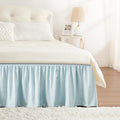 RIMELA Grayish Blue Bed Skirt King Size 15 Inch Drop, Wrap Around Elastic Bedskirt, Dust Ruffle for Adjustable Bed Base Machine Washable Easy to Install Bed Skirts