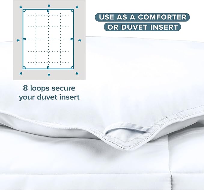 Bare Home Duvet Insert Comforter - Queen Size - Goose Down Alternative - Ultra-Soft - Premium 1800 Series - All Season Warmth - Bedding Comforter (Queen, White)