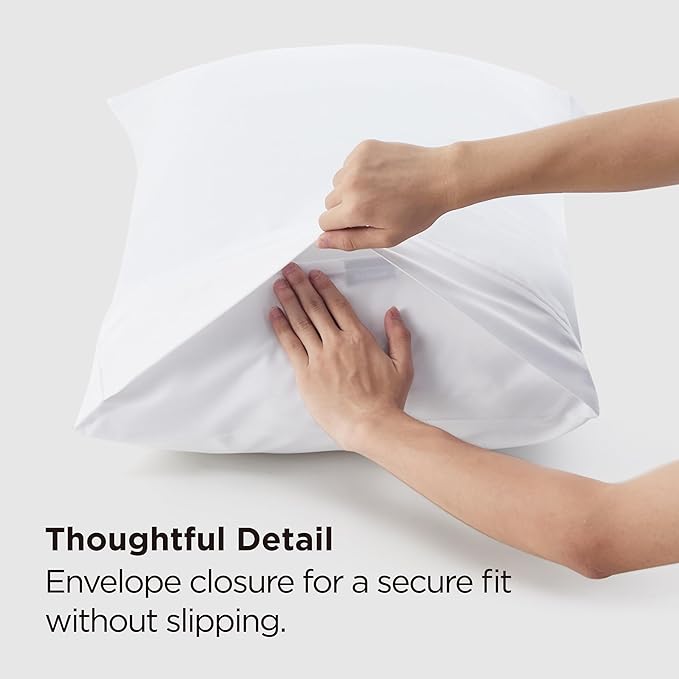 Bedsure Pillow Cases Standard Size Set of 2 - White Brushed Microfiber Pillowcases, Super Soft Pillowcase, Pillow Case Covers with Envelope Closure, Wrinkle, Fade and Stain Resistant, 20x26 Inches