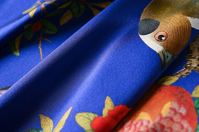 Women's Silk Kimono Robe Long Bathrobe Nightgown 100% Mulberry Silk for Women - Classic Floral Pattern