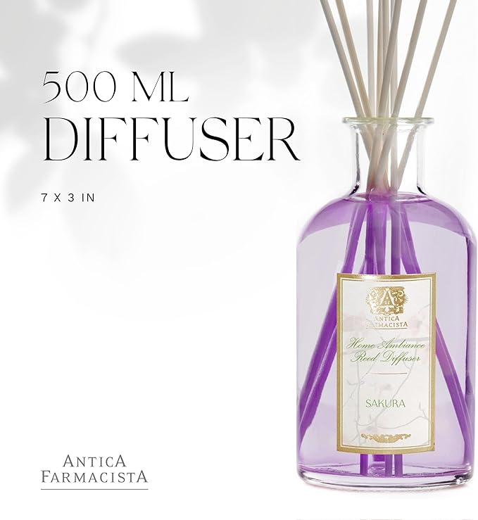 Antica Farmacista Home Ambiance Diffuser - Long-Lasting Reed Scent Diffuser - Luxury Room Freshener Gift - Sakura, 16.9 fl oz