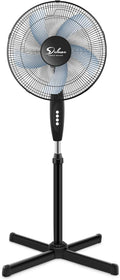Simple Deluxe Oscillating 16'' 3 Adjustable Speed Pedestal Stand Fan for Indoor, Bedroom, Living Room, Home Office & College Dorm Use, 16 Inch, Black