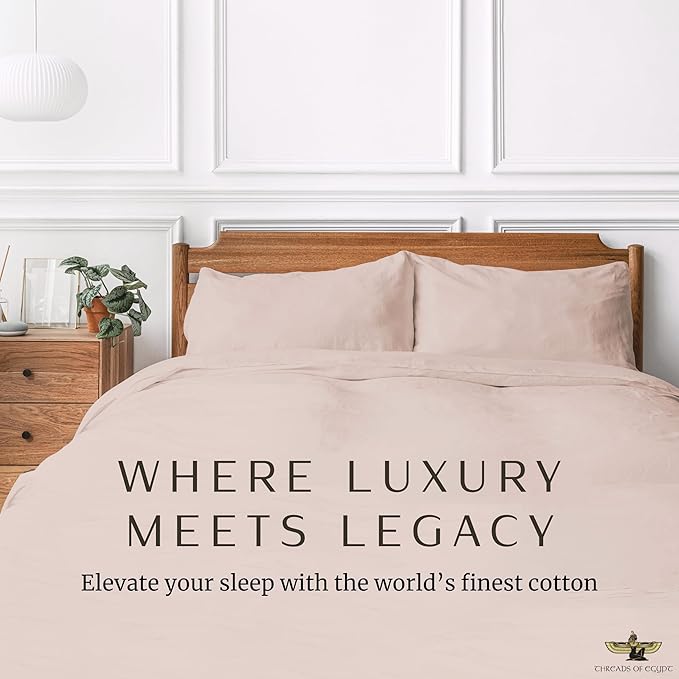 100% Egyptian Cotton Sheets Queen Size | 1200 Thread Count | CEA Gold Seal Certified | Ultra Soft | Cooling for Hot Sleepers | 18" Deep Pocket | Queen Size [Dune]