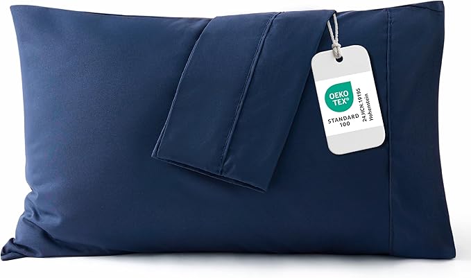 Bedsure King Size Pillow Cases Set of 2 - Navy Microfiber Pillowcases 2 Pack, Super Soft Double Brushed Pillow Case Cover with Envelope Closure, Wrinkle, Fade and Stain Resistant, 20x36 Inches