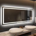 Amorho 60" X28" LED Bathroom Mirror, Backlit + Front-Lighted Vanity Mirror for Wall, Dimmable Makeup Mirrors, Anti-Fog, Memory, 3 Colors Lighting, Shatterproof, ETL Listed