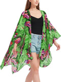 Women's Bohemian Floral Chiffon Beach Cover up Swimsuit Kimono Summer Swimwear Cardigans