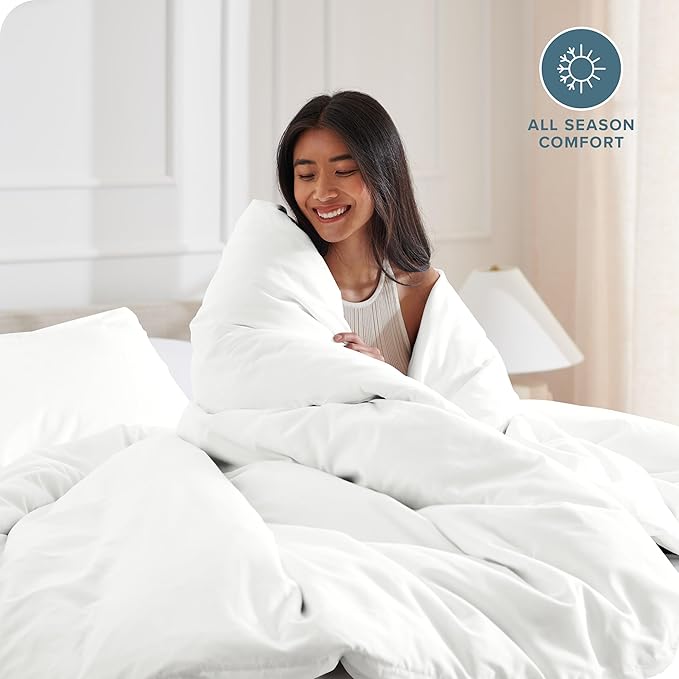 Bare Home Bedding Duvet Cover Extra Long Size - Premium 1800 Super Soft Collection - Lightweight, Cooling Duvet Cover - Soft Breathable Bedding (Twin/Twin XL, Cream)