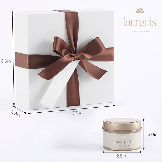 Coffee Spa Box for Women – Small Relaxing Self Care Basket with Coffee Scented Candle, Bath Bomb, Soap & Salt Scrub – Thoughtful Birthday, Thank You, Housewarming or Christmas Gift for Her