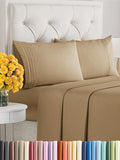King Size 4 Piece Sheet Set - Extra Soft, Breathable & Cooling Sheets - Hotel Luxury Durable Bed Sheets for Women & Men - Deep Pockets, Easy-Fit & Wrinkle-Free Sheets - Caramel Oeko-Tex Bed Sheet Set