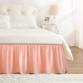RIMELA Bed Skirt Queen Size 18 Inch Drop, Wrap Around Elastic Bedskirt Solid Microfiber Luxury Hotel Quality Fabric, Easy to Install Machine Washable Wrinkle & Fade Resistant, Coral