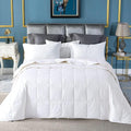 Globon Summer Down Comforter King Size, Extra Lightweight Blanket/Duvet Insert for Hot Sleepers, Noiseless & Extra Soft,106x90 inches,White