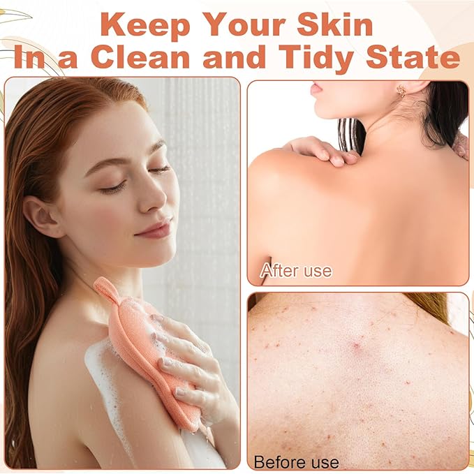 2Pcs Bath Sponge, Ultra Soft Absorbent Sponge for Bathing, Exfoliating Shower Loofah Sponges Bathing Tool for Men Women Body Skin(Green+Orange)